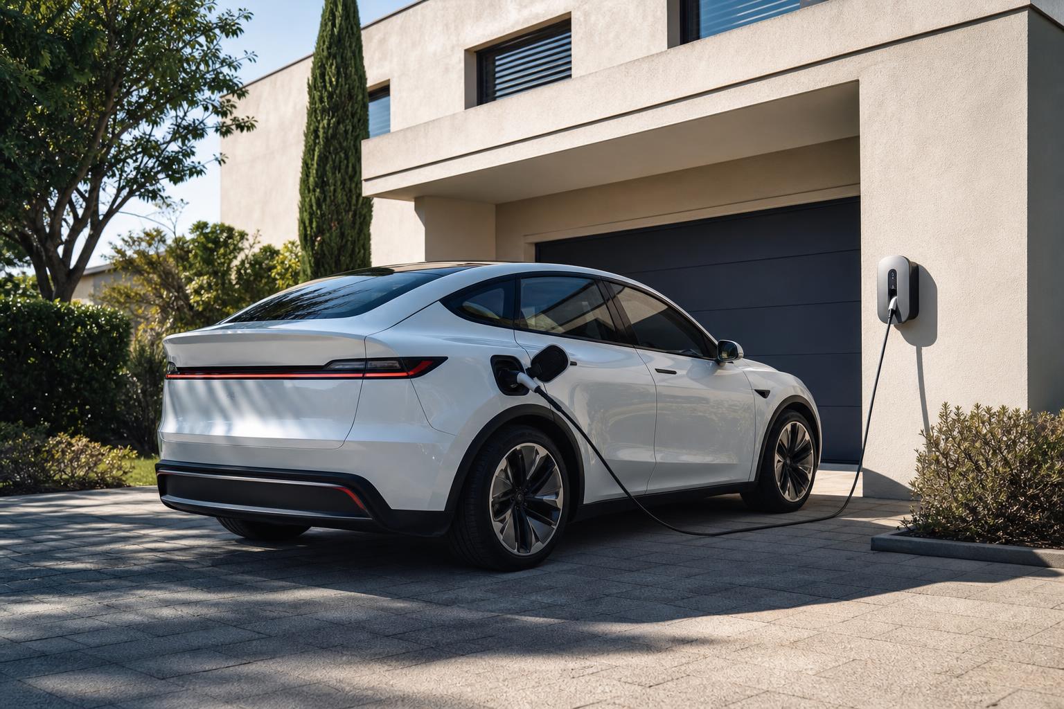 Coche eléctrico en una vivienda